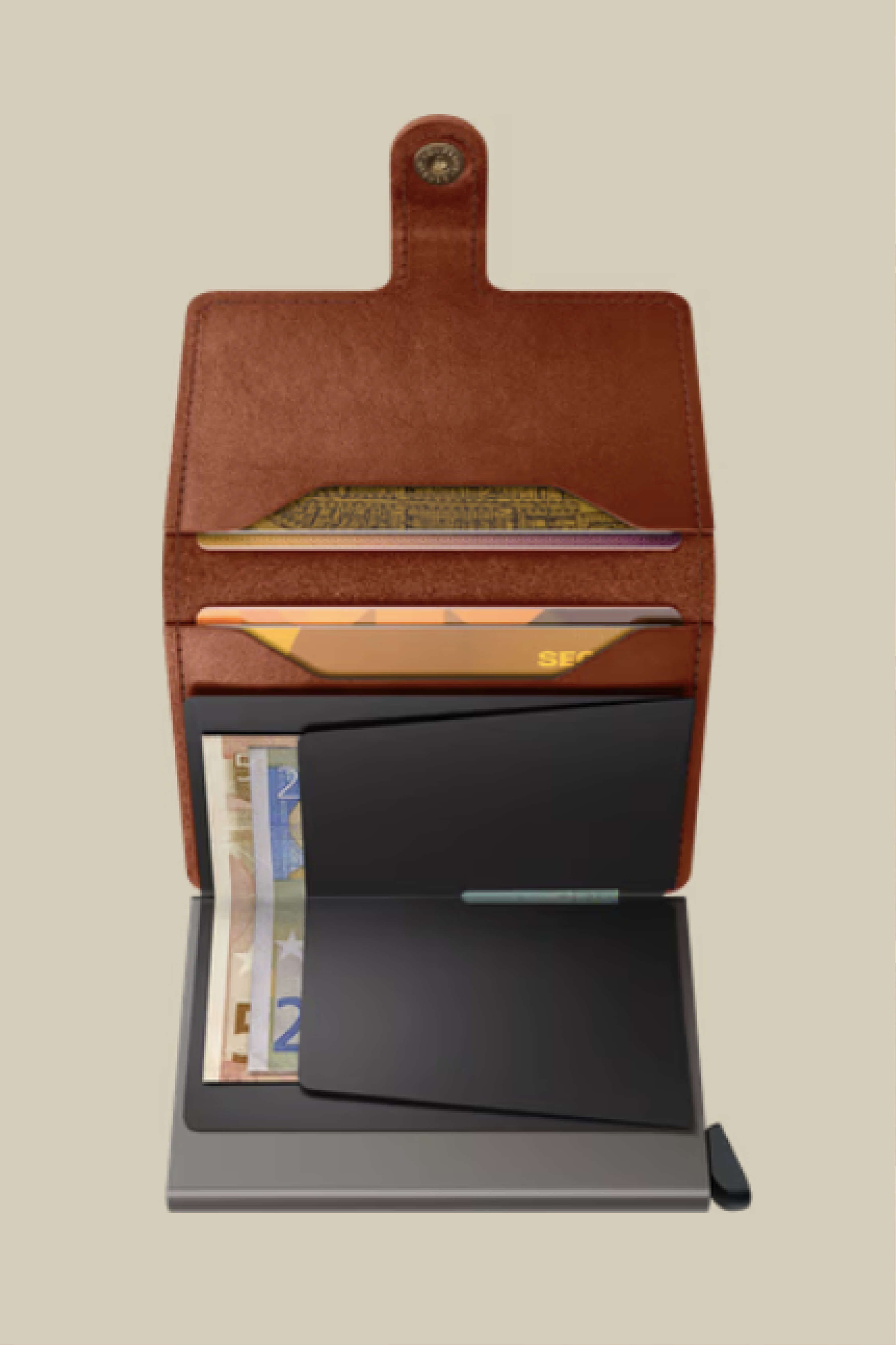SECRID Miniwallet texano in Saddle open