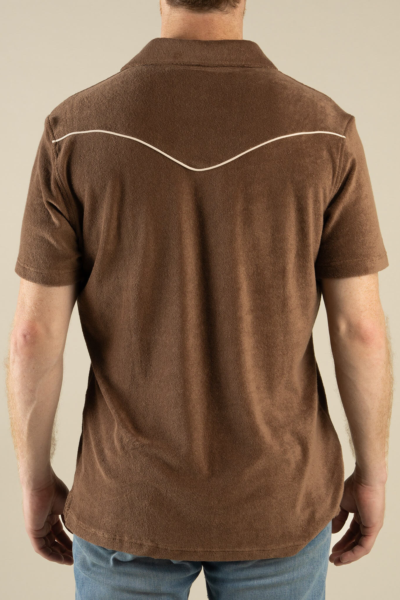 Sendero Cantina Terry Polo in light brown back