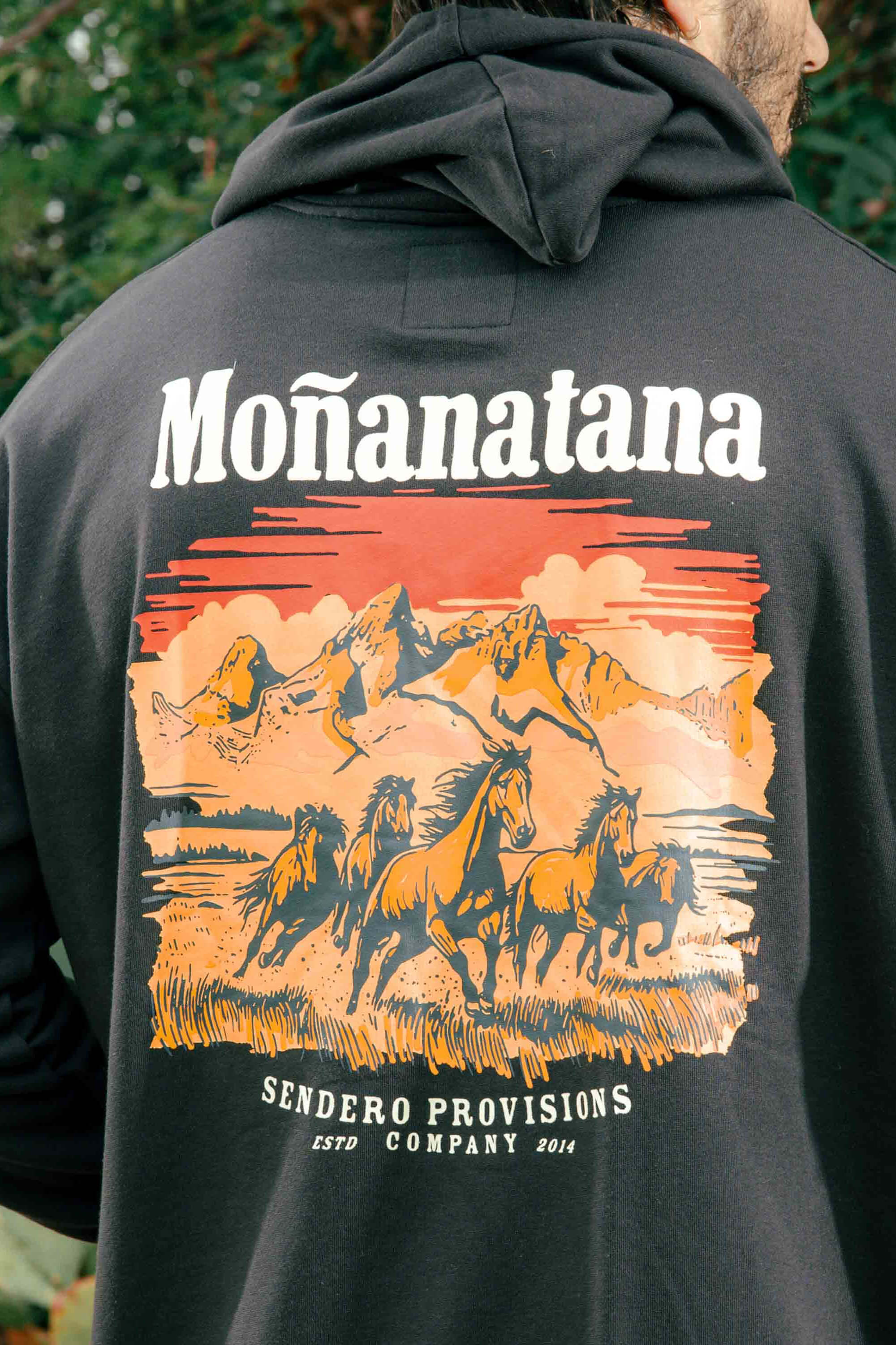 Sendero Provisions Co. Monanatana men's graphic hoodie with Western-inspired artwork and classic pullover design.