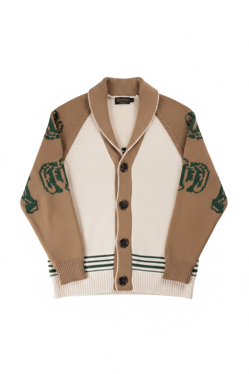 Sendero Provisions Co. Nuevo Laredo men's Western cardigan with shawl collar and Southwest conch buttons.