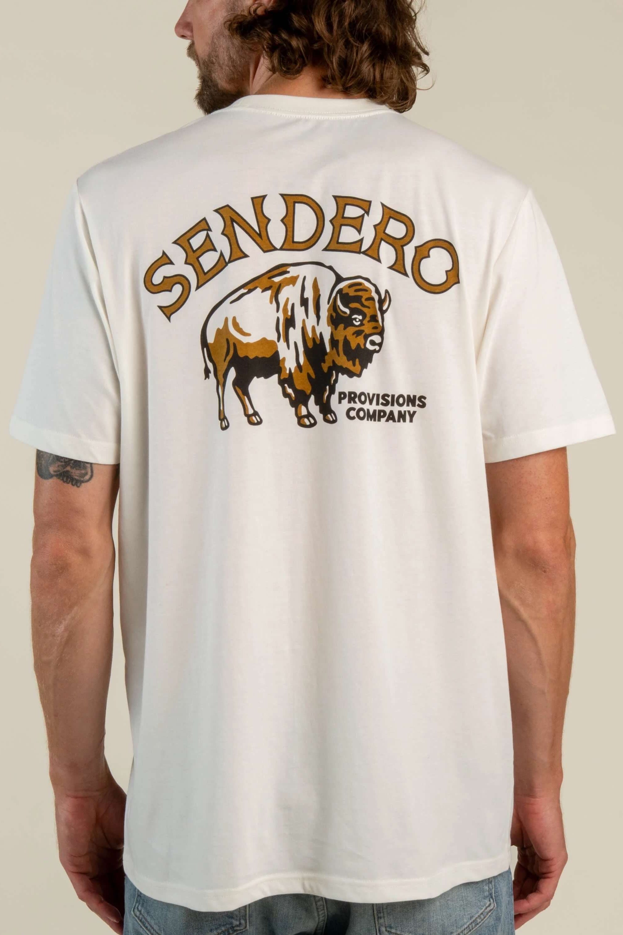 Sendero American Buffalo T-Shirt in Vintage White