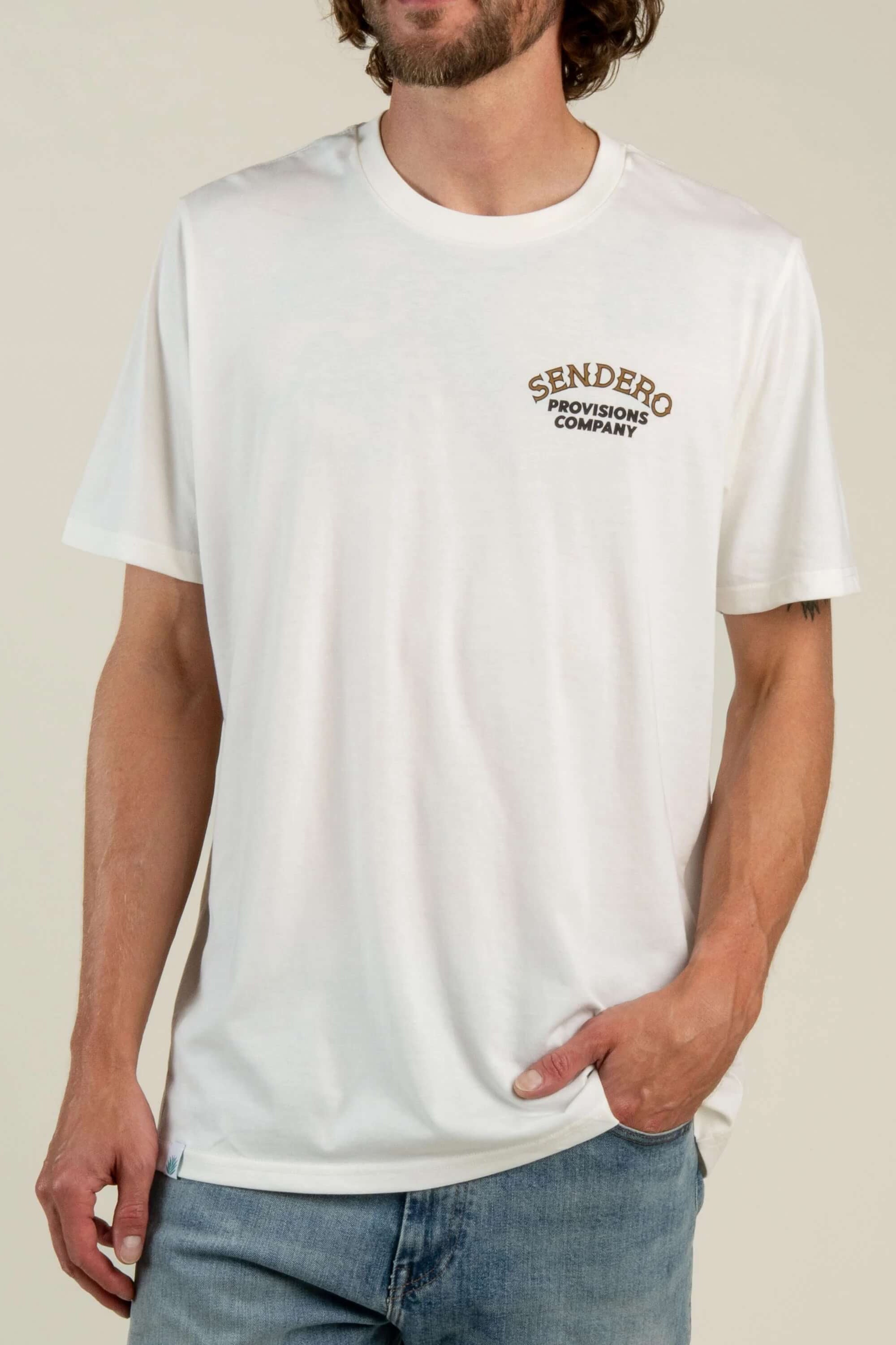 Sendero American Buffalo T-Shirt in Vintage White front fit