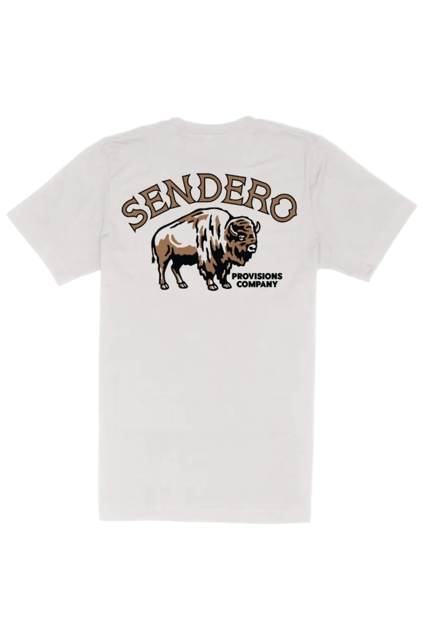Sendero American Buffalo T-Shirt in Vintage White back graphic