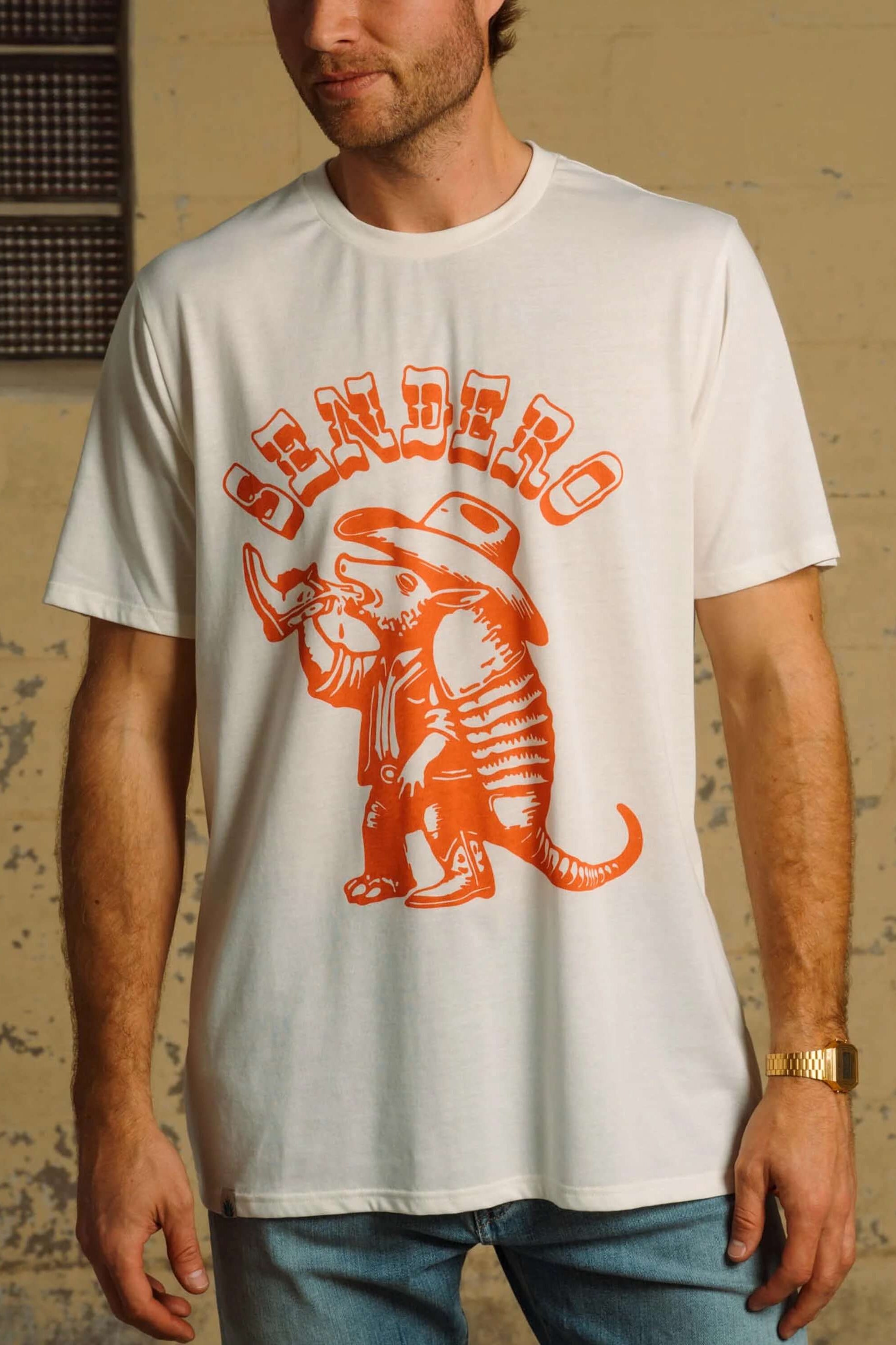Sendero Armadillo T-Shirt in Vintage White 
