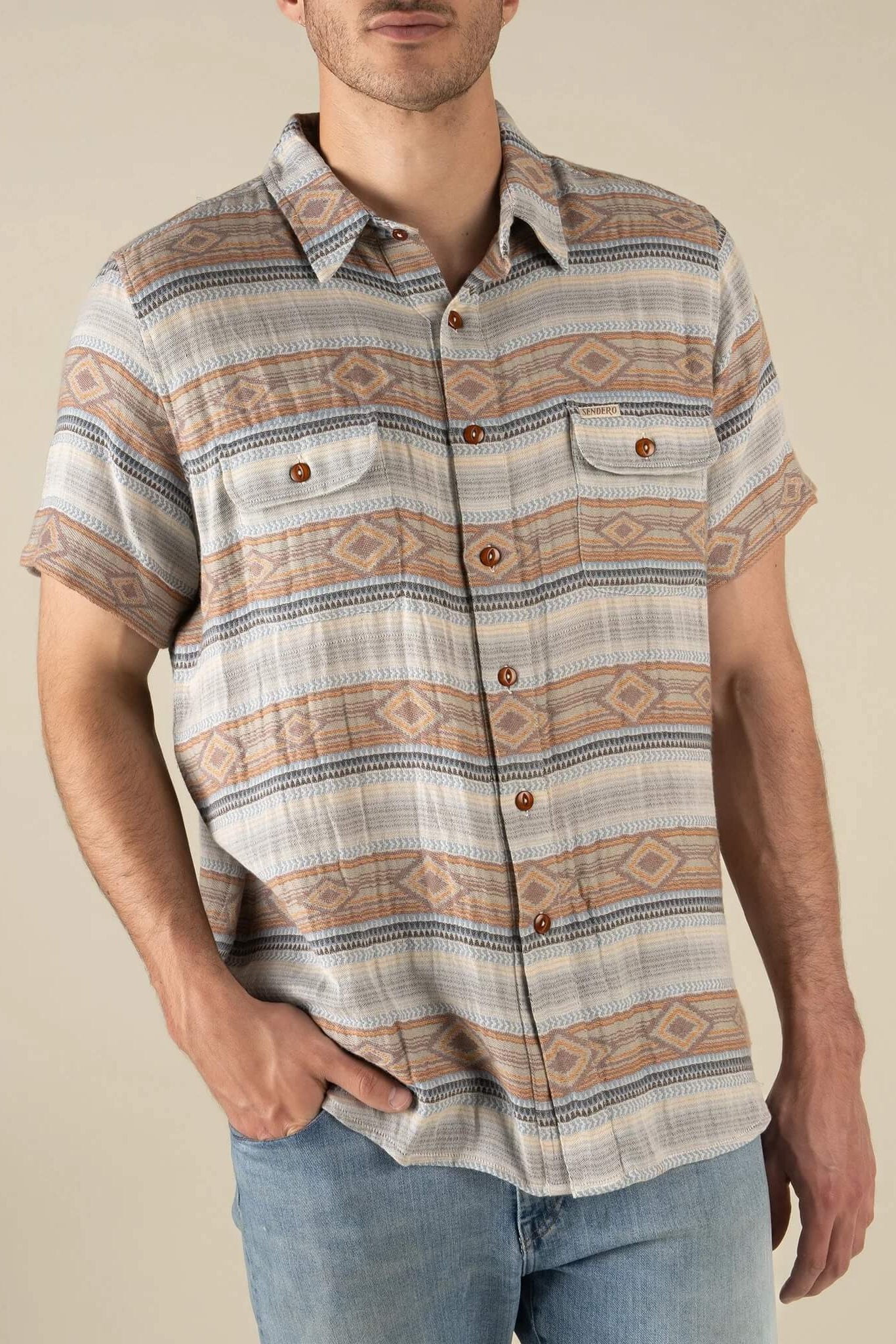 Sendero Boquillas Short Sleeve Shirt in Sonoita Stripe