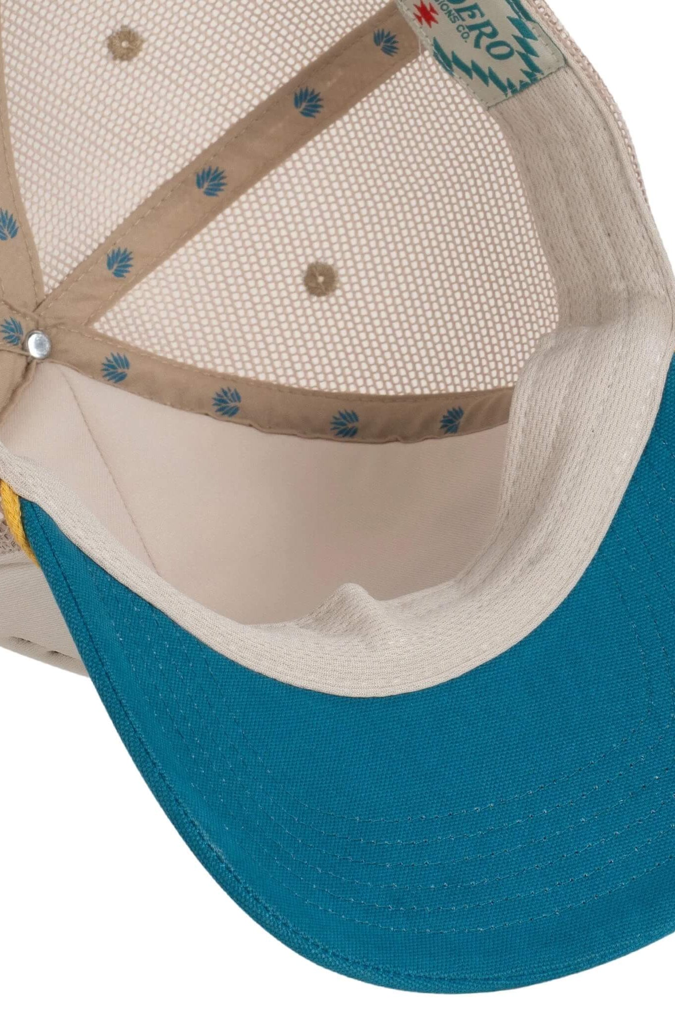 Sendero Coast to Cowboy Hat in Cream-Teal inside view