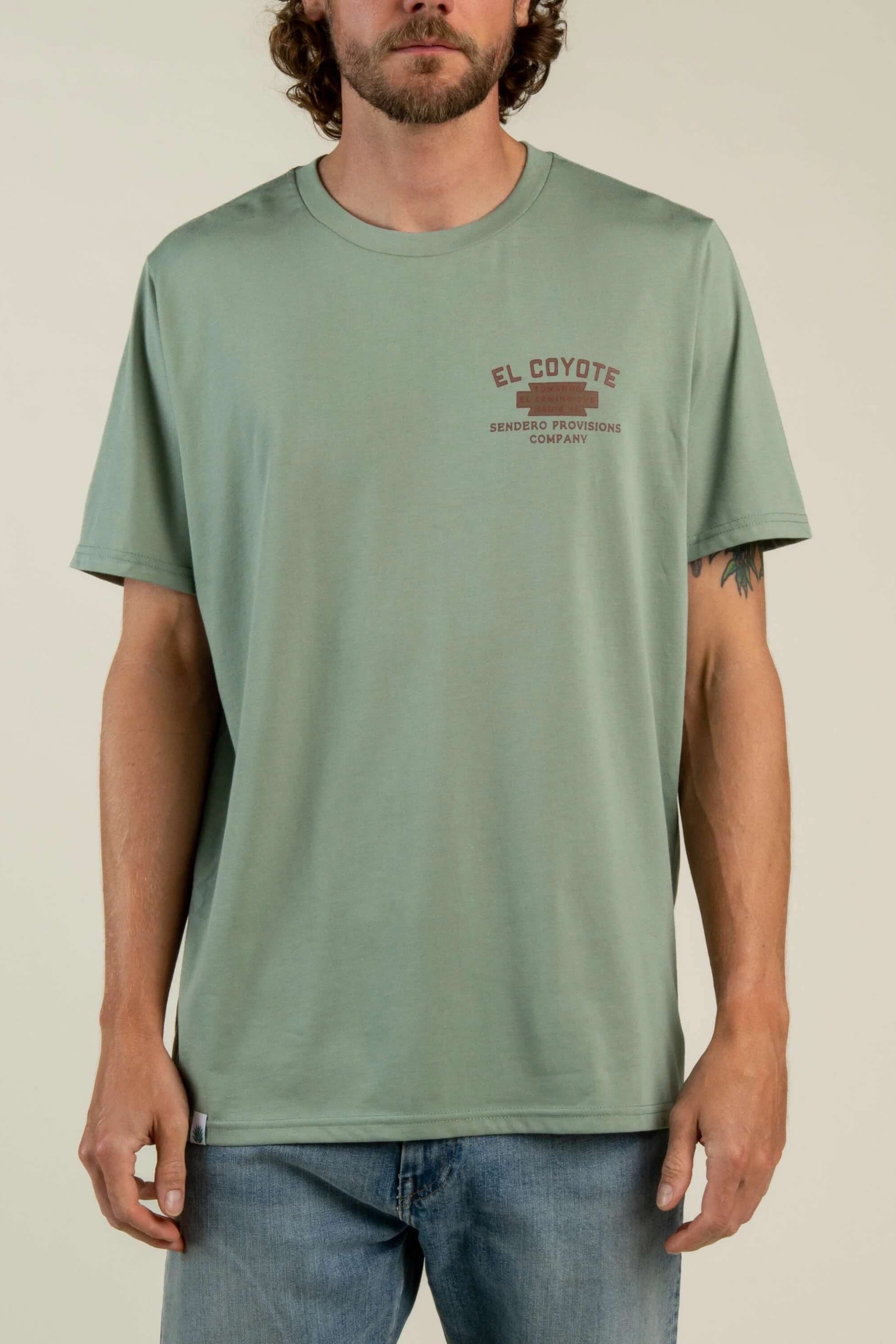 Sendero Coyote T-Shirt in Laguna front fit