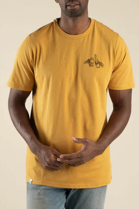 Sendero Shootin' Hand Salud Tee in Goldenrod 