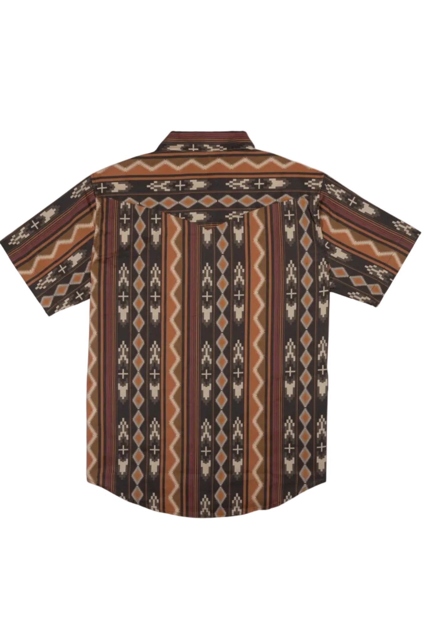 Sendero The Wyatt Pearl Snap short sleeve in Tempe Stripe back flat