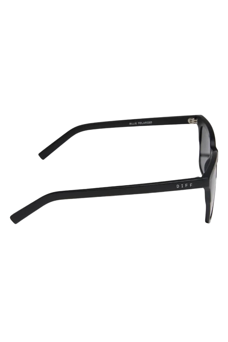 Diff Eyewear Billie Polarized Sunglasses in Matte Black + Blue Gradient side view