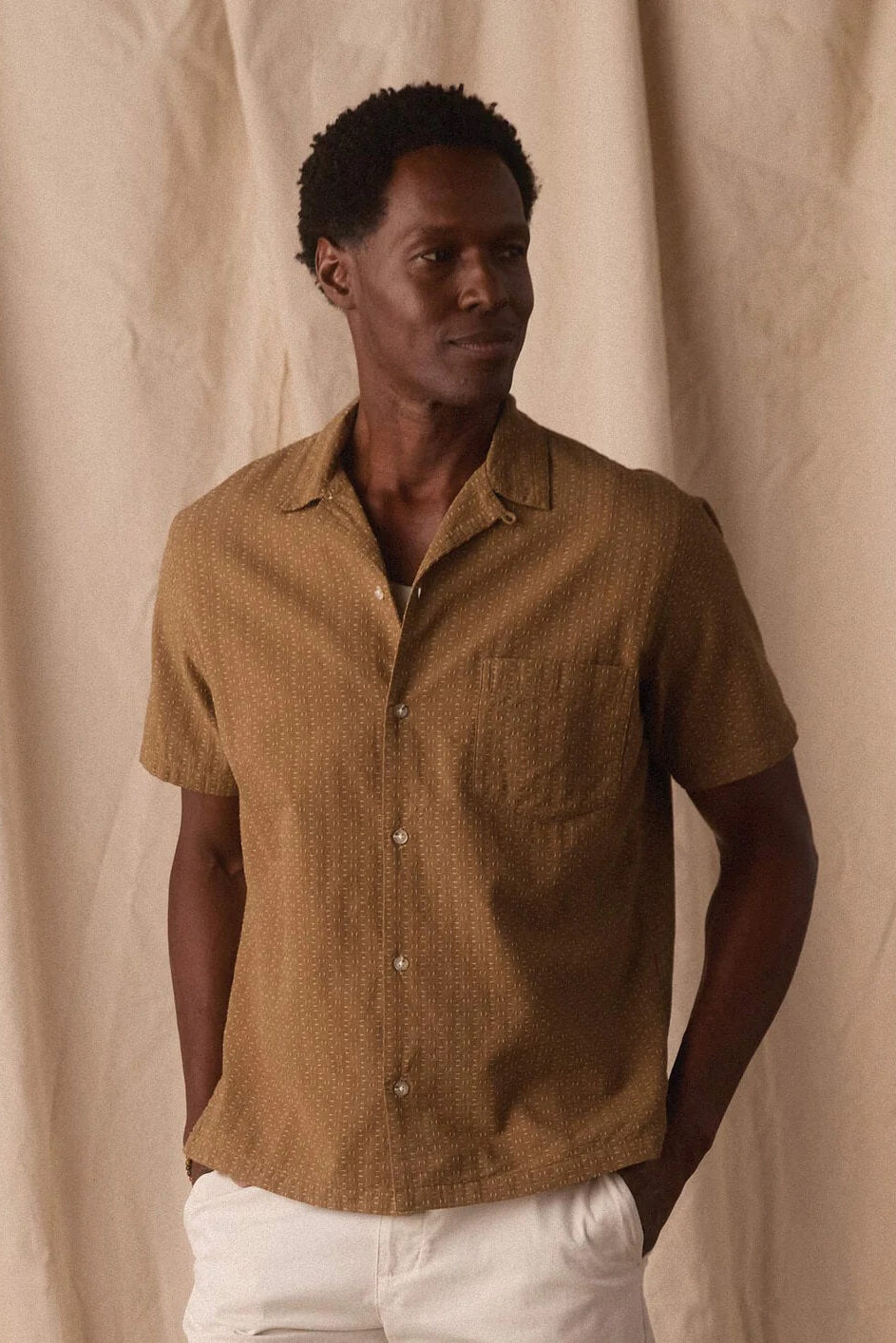 The Normal Band Freshwater Resort Shirt on Dark Khaki