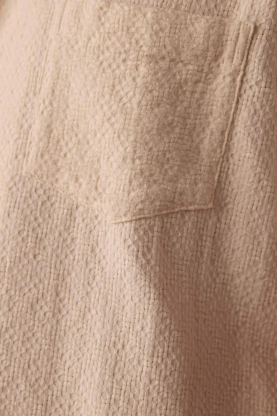 The Normal Brand Freshwater Resort Shirt in Motivo Chalk fabric close up