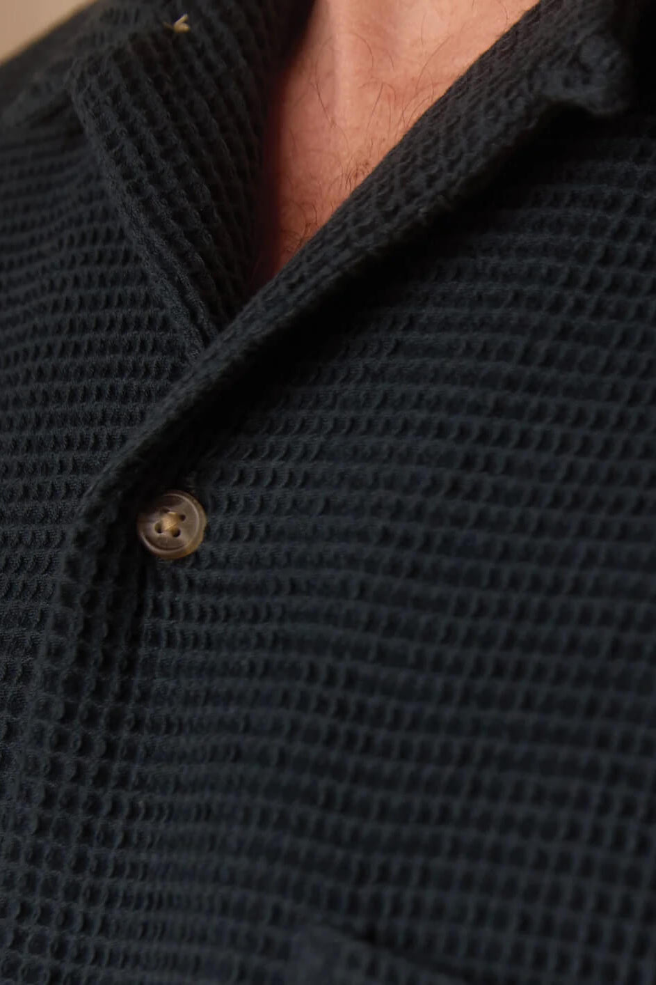 The Normal Brand Freshwater Resort Shirtin Tunica in Dark Oasis close up