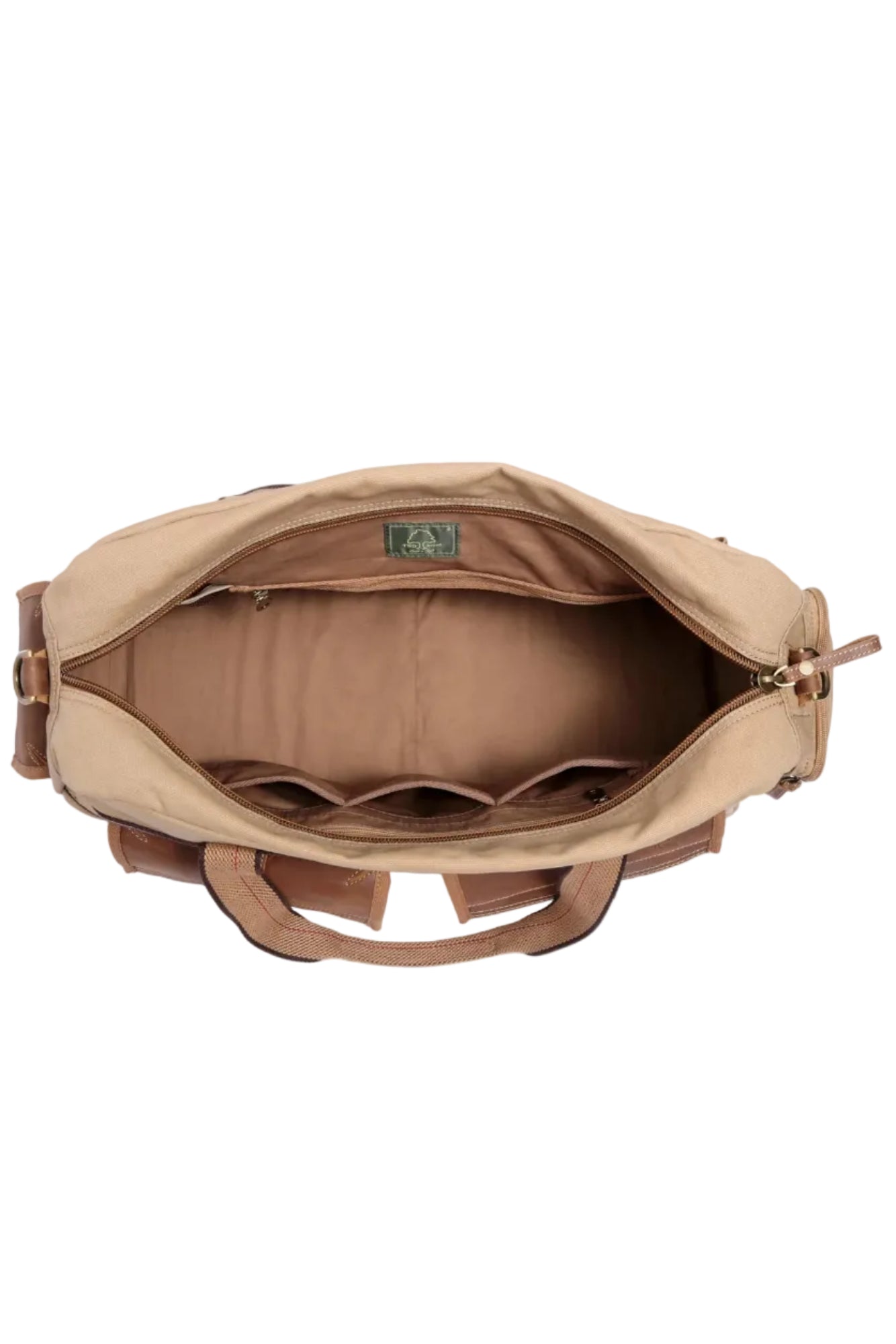 TSD Unisex Turtle Ridge Canvas Duffle Bag in Khaki inside