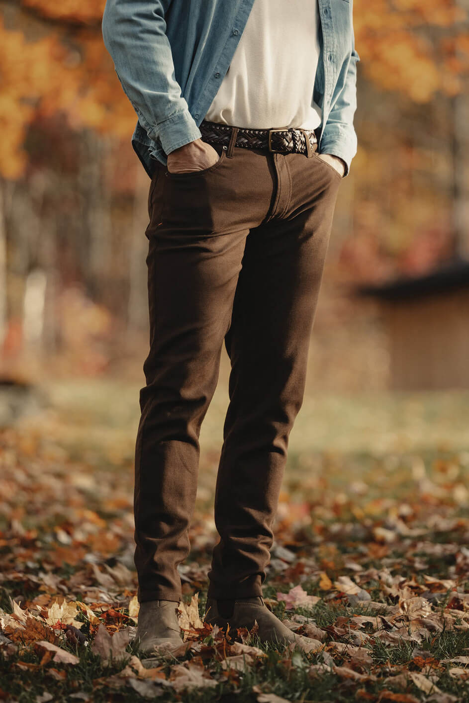 The Normal Brand comfort terry pant in dark brown 