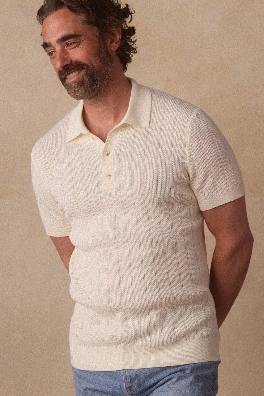 The Normal Robles Textured Knit Polo by The Normal Brand