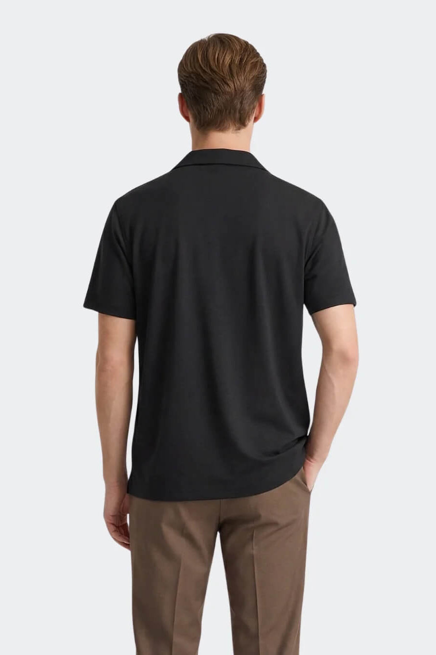 Vustra Jersey Knit Camp Shirt in Black back
