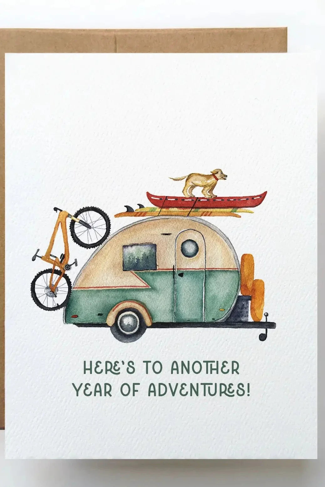 Watercolor Wednesday adventure awaits camper card
