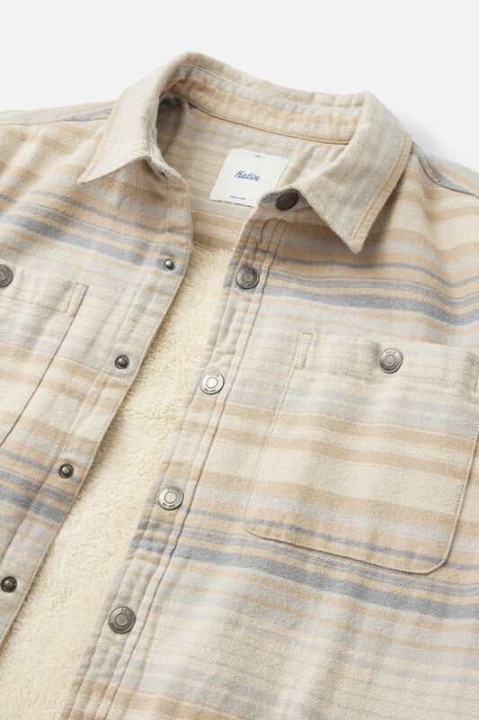 Katin Harold Stripe Shirt Jacket in sand